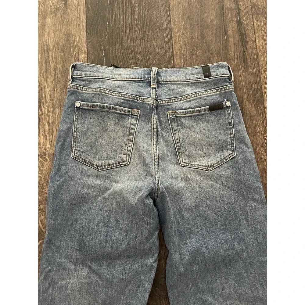 7 For All Mankind Jeans Womens 28 Medium Wash Cropped Alexa Embroidered Flowers - Picture 16 of 16
